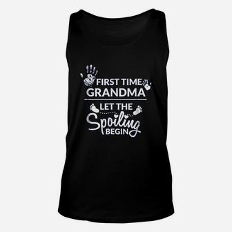 New First Time Grandma Let The Spoiling Begin Gift Unisex Tank Top - Seseable
