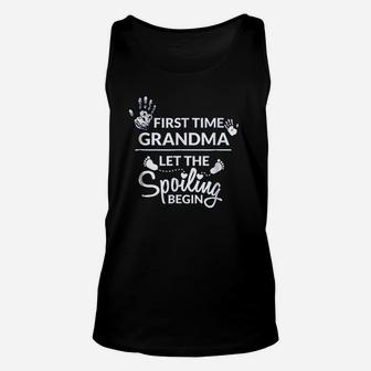 New First Time Grandma Let The Spoiling Begin Unisex Tank Top - Seseable