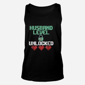 New Husband Level Unlocked Just Married Gamer Gift Unisex Tank Top - Seseable