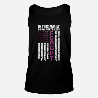 No One Fights Alone Hodgkin Lymphoma Awareness Us Flag Unisex Tank Top - Seseable