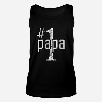 Number 1 Papa Fathers Day, dad birthday gifts Unisex Tank Top - Seseable