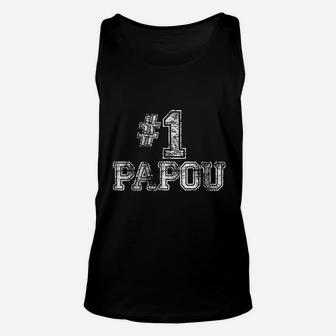 Number One Fathers Day Papou, best christmas gifts for dad Unisex Tank Top - Seseable
