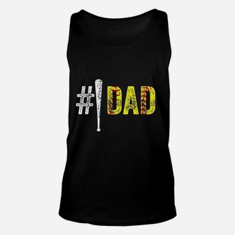 Number One Softball Fan Dad Gift From Daughter Unisex Tank Top - Seseable