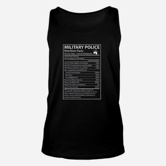 Nutrition Facts Funny Military Police Unisex Tank Top - Seseable