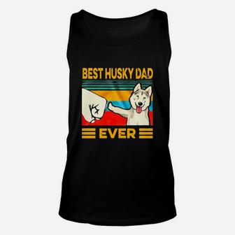 Official Best Husky Dad Ever Vintage Shirt Unisex Tank Top - Seseable