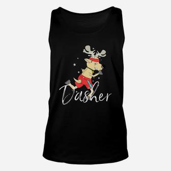 Official Dasher Cute Reindeer Funny Christmas Group Set Tee Shirt Unisex Tank Top - Seseable