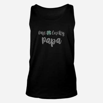 One Lucky Papa Fathers Day St Patricks Unisex Tank Top - Seseable