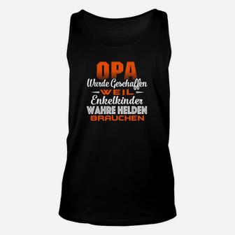 Opa Superheld Schwarzes Unisex TankTop, Enkelkinder Helden Motiv - Seseable