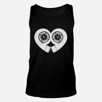 Optimized Product Schwarzes Unisex TankTop mit Kamera-Objektiv-Herz Design für Fotografie Enthusiasten - Seseable