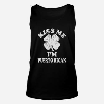 Original Vintage Kiss Me I’m Puerto Rican Shamrock St Patricks Day Shirt Unisex Tank Top - Seseable