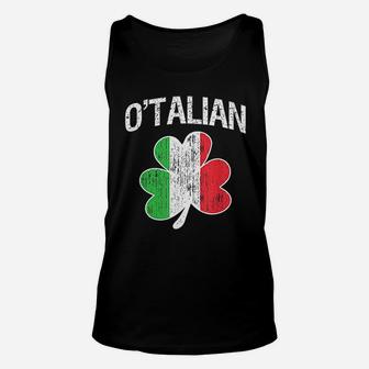 O'talian Italian Shamrock Flag Italy Pride Irish Unisex Tank Top - Seseable
