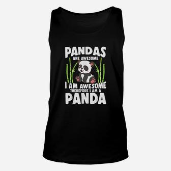 Panda Cute Panda Pandas Are Awesome Panda Bear Unisex Tank Top - Seseable