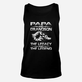 Papa And Grandson The Legend And The Legacy Unisex Tank Top - Seseable