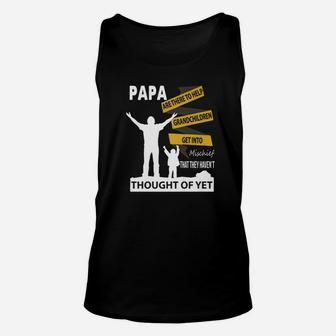 Papa Are There To Help Grandkids Unisex Tank Top - Seseable