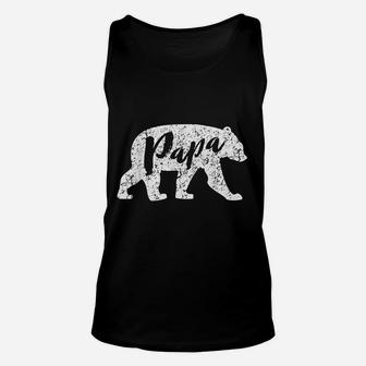 Papa Bear Distressed, best christmas gifts for dad Unisex Tank Top - Seseable