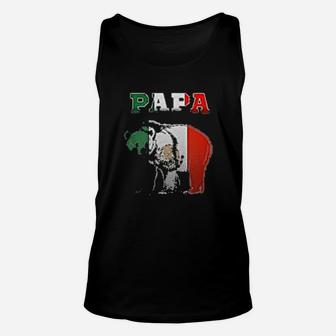 Papa Bear Love Dad Best Dad Present Mexican Flag Unisex Tank Top - Seseable