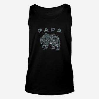 Papa Bear Mandala, dad birthday gifts Unisex Tank Top - Seseable