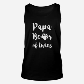 Papa Bear Of Twins Grandpa Dad Fathers Day Gift Unisex Tank Top - Seseable