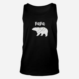 Papa Bear Polar Bear String Of Lights Christmas Pajama Shirt Unisex Tank Top - Seseable