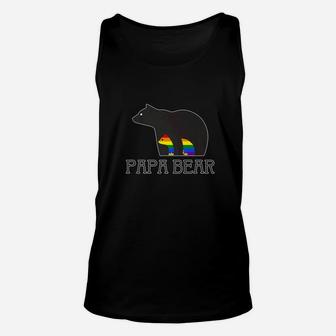 Papa Bear Pride Lgbt Father Gay Family Dad Lesbian Unisex Tank Top - Seseable