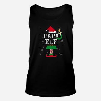 Papa Elf Matching Family Christmas Pajamas Elves Unisex Tank Top - Seseable