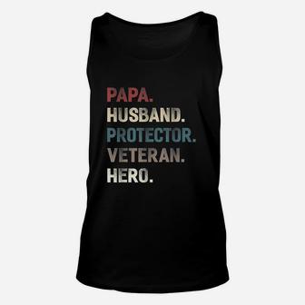 Papa Husband Protector Veteran Hero Grandpa Dad Men Gift Unisex Tank Top - Seseable