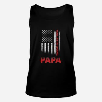 Papa Man Myth Legend Vintage For Dad Father Unisex Tank Top - Seseable