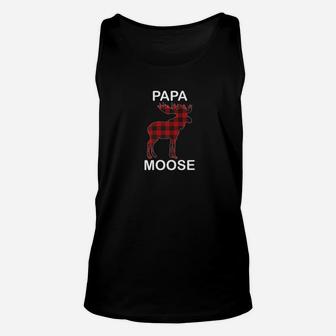 Papa Moose Red Plaid Buffalo Matching Family Pajama Unisex Tank Top - Seseable