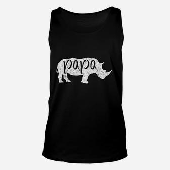 Papa Rhino Rhino Lovers, dad birthday gifts Unisex Tank Top - Seseable