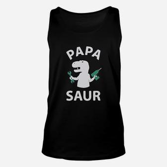 Papa Saur Trex Dad Baby Saur Daddy And Me Matching Unisex Tank Top - Seseable