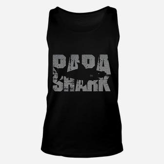 Papa Shark Funny Shark, best christmas gifts for dad Unisex Tank Top - Seseable