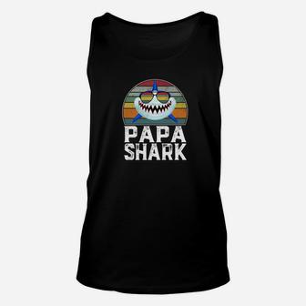 Papa Shark Funny Shark Shirt Unisex Tank Top - Seseable