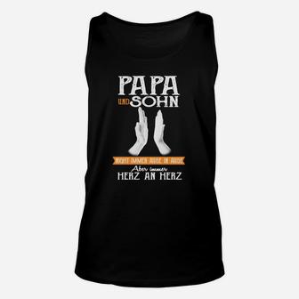 Papa und Sohn Herz an Herz Unisex TankTop, Bindung & Liebe Design - Seseable