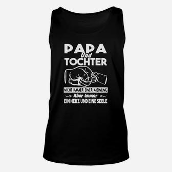 Papa und Tochter Herz und Seele Schwarzes Unisex TankTop, Familien-Liebe Design - Seseable