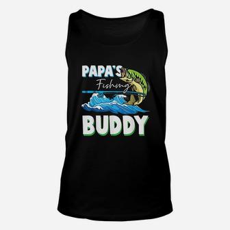 Papas Fishing Buddy Dad And Children Angler Hobby Unisex Tank Top - Seseable