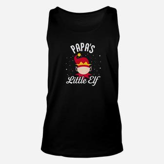 Papas Little Elf Matching Family Christmas Holiday Unisex Tank Top - Seseable
