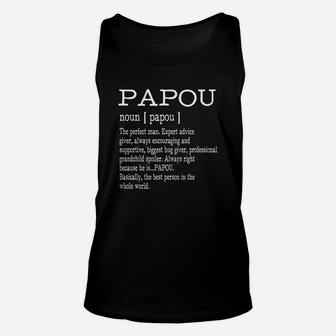 Papou Definition Grandpa Fathers Day Unisex Tank Top - Seseable