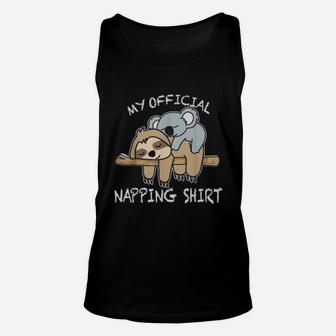 Patronus Sloth And Koala This Is My Official Napping Unisex Tank Top | Seseable UK
