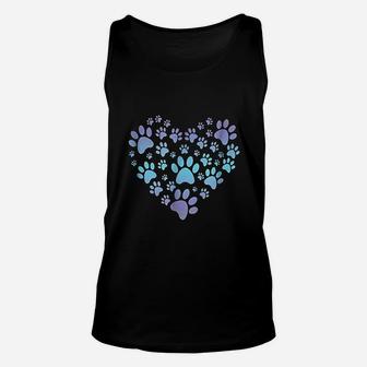 Paw Print Heartbeat Love Dogss Unisex Tank Top - Seseable
