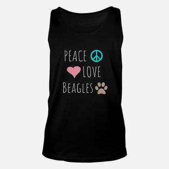 Peace Love Beagles Cute Dog Puppy Pet Unisex Tank Top - Seseable