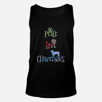 Peace Love Chiweenies Chihuahua Dachshund Lover Unisex Tank Top - Seseable