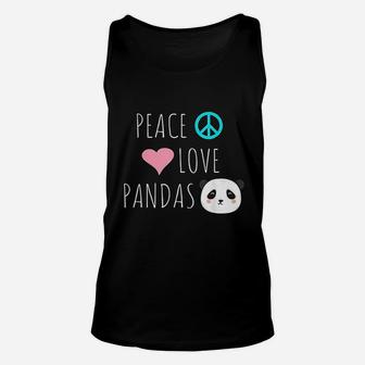 Peace Love Pandas Cute Panda Bear Animal Pet Love Gift Unisex Tank Top - Seseable