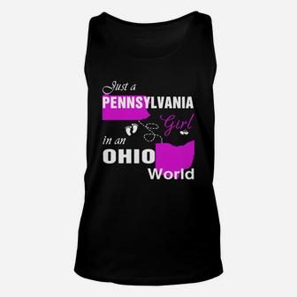 Pennsylvania Girl In Ohio Shirts Pennsylvania Girl Tshirt,ohio Girl T-shirt,ohio Girl Tshirt,pennsylvania Girl In Ohio Shirts,ohio Hoodie, Ohio Tshirt Unisex Tank Top - Seseable
