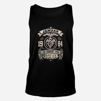 Personalisiertes Geburtstags-Unisex TankTop, Januar 1964 Legenden Geburt Design für Vintage-Fans - Seseable