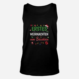 Personalisiertes Schwarzes Unisex TankTop Erstes Weihnachten des Brüderchens, Festliches Motiv - Seseable