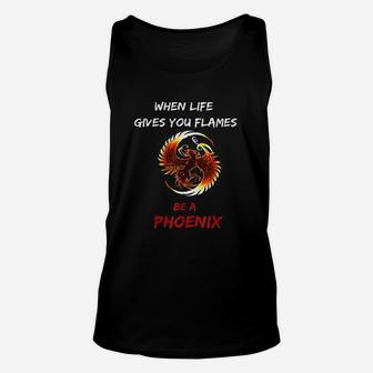 Phoenix Flames Fire Bird Mythical Rebirth Lover Gift Unisex Tank Top - Seseable