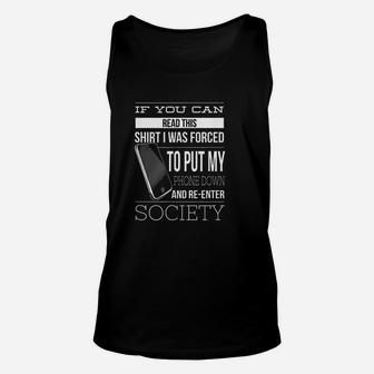 Phone Addiction Funny Smart Cell Phone Addict Humor Unisex Tank Top - Seseable