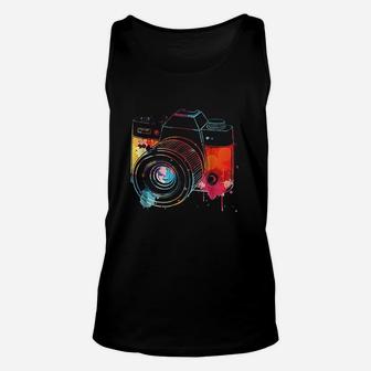 Photography Watercolor Camera Photographer Photo Unisex Tank Top - Seseable
