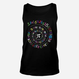 Pi Day Spiral Pi Color Numbers Teacher Student Unisex Tank Top - Seseable