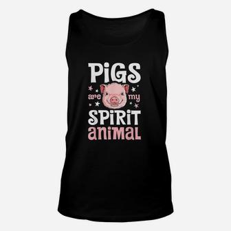 Pigs Are My Spirit Animal Pig Lovers Farm Unisex Tank Top - Seseable